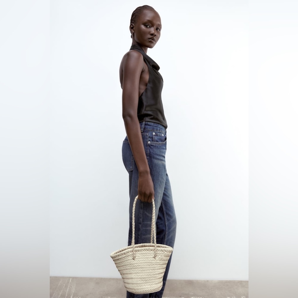 Price Firm - ZARA Leather Woven Tote Bag - Picture 6 of 15